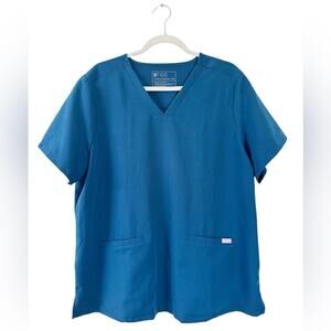 Figs Casma Three-Pocket Scrub Top Deep Reef